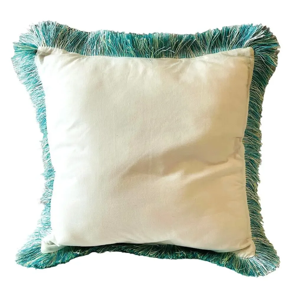NEW Nautical Seashell FRINGE PILLOW + INSERT 18